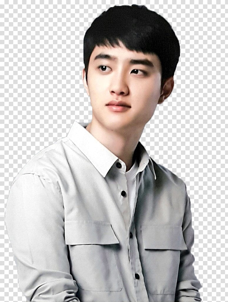 D O EXO, man looking at left side transparent background PNG clipart