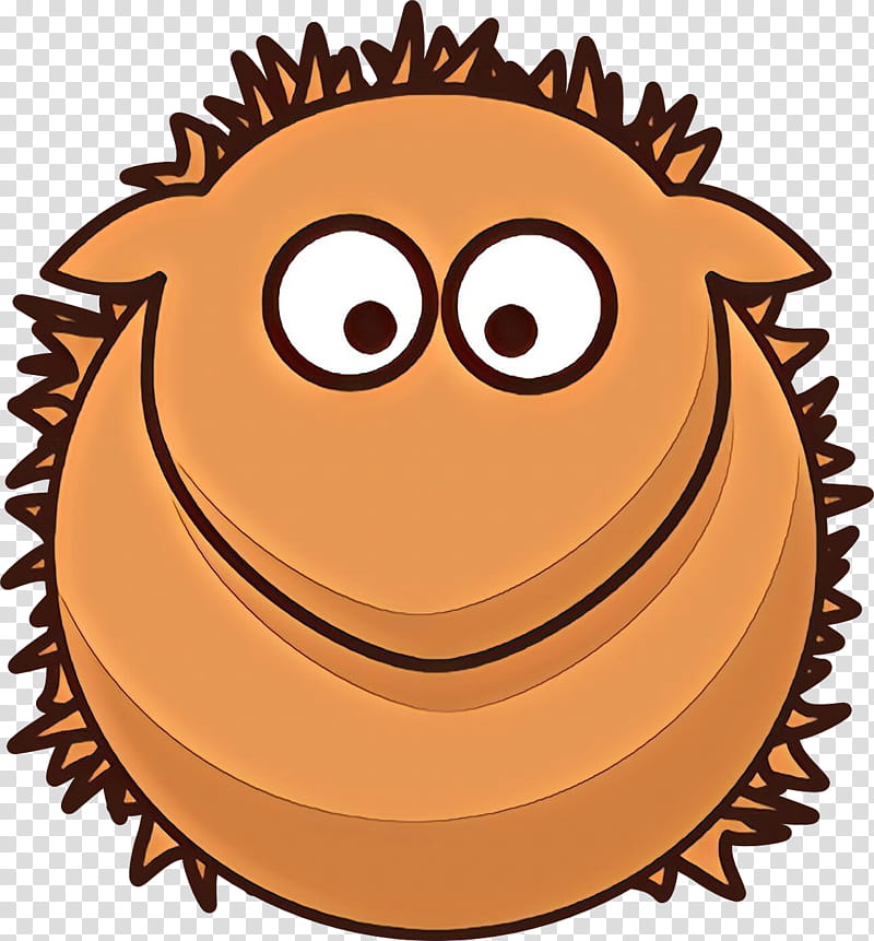 cartoon facial expression brown hedgehog smile, Cartoon, Erinaceidae transparent background PNG clipart