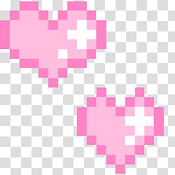 PASTEL PIXELS IV, two heart pink pixelated transparent background PNG clipart
