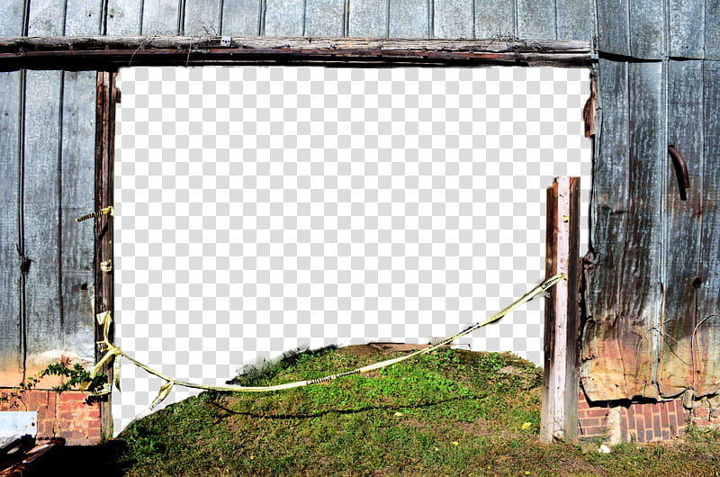 Old Barn With Open Door , grey abandoned building transparent background PNG clipart
