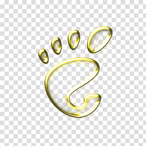 gnome logo colored metals, yellow footprint art transparent background PNG clipart