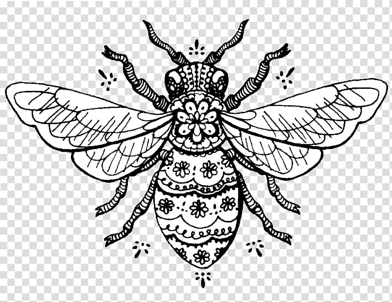 Book Drawing, Western Honey Bee, Insect, Tattoo, Bumblebee, Worker Bee, Queen Bee, Ink transparent background PNG clipart