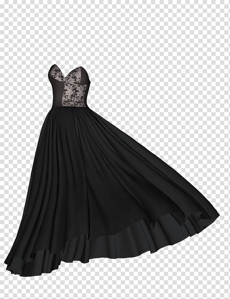 Dress , women's black sweetheart strapless dress transparent background PNG clipart