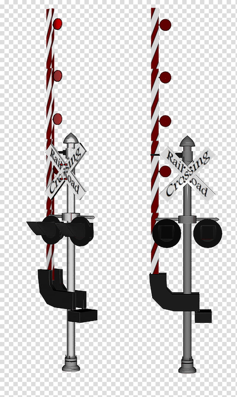 RailRoad Crossing Sign, two posts with signs illustration transparent background PNG clipart