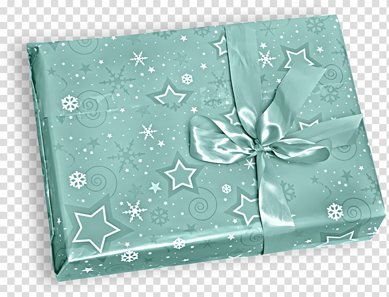 Christmas Gift New Year Gift Gift, Green, Aqua, Gift Wrapping, Present, Rectangle, Box, Wrapping Paper transparent background PNG clipart