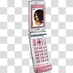 Objects, pink and white Panasonic flip phone transparent background PNG  clipart