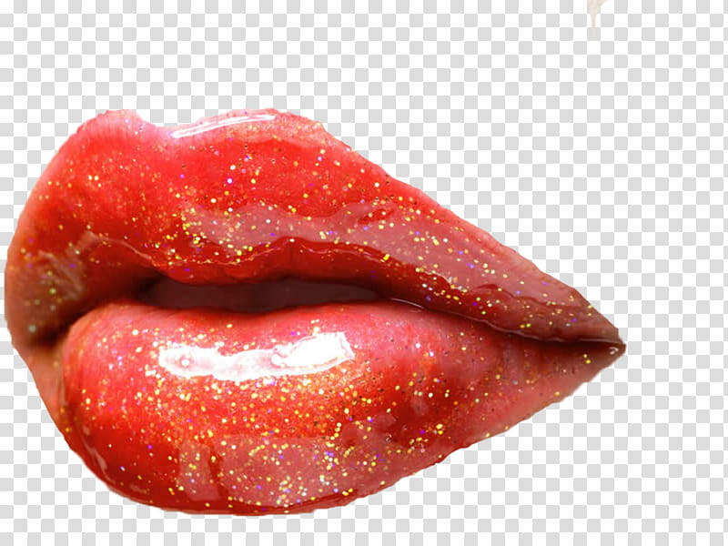 Lips, lips with red lip gloss transparent background PNG clipart