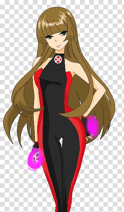 X men Oc Cheri, brown-haired woman in black and red jumpsuit anime character transparent background PNG clipart