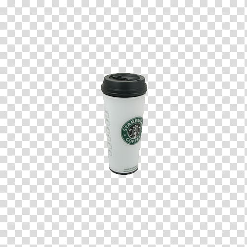 white and black Starbucks plastic cup close-up transparent background PNG clipart