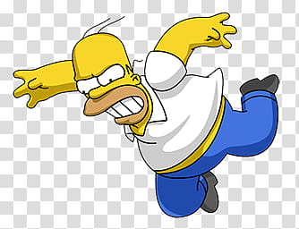 The Simpsons Icon , Homer, Homer Simpson jumping transparent background PNG clipart