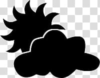 black cloud and sun sketch transparent background PNG clipart