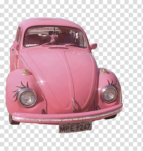 III, pink Volkswagen Beetle transparent background PNG clipart