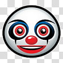 Halloween Mega, round white and red clown illustration transparent background PNG clipart