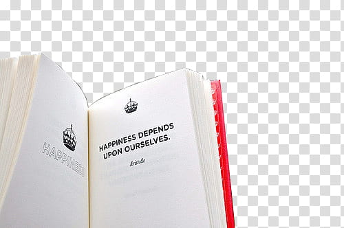 BOOK , Happiness Depends Upon Ourselves book page transparent background PNG clipart