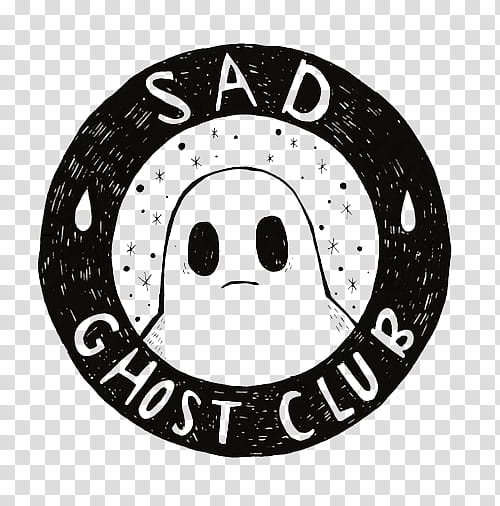 Black Negro , Sad Ghost Club logo transparent background PNG clipart