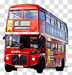 red bus transparent background PNG clipart