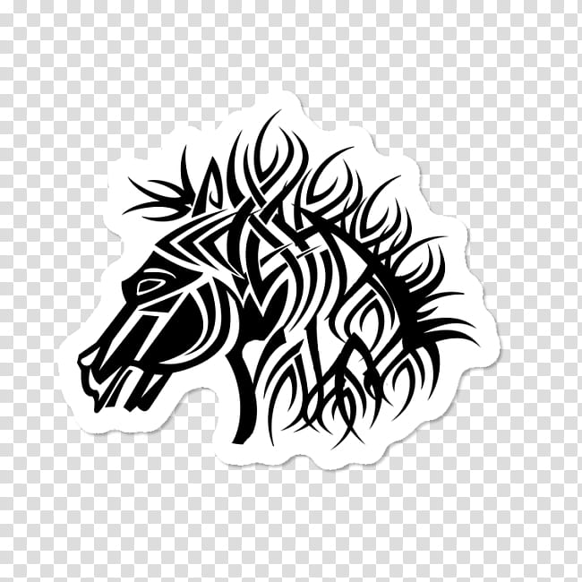 Horse, Tattoo, Drawing, Tribe, Decal, Head, Blackandwhite, Logo transparent background PNG clipart