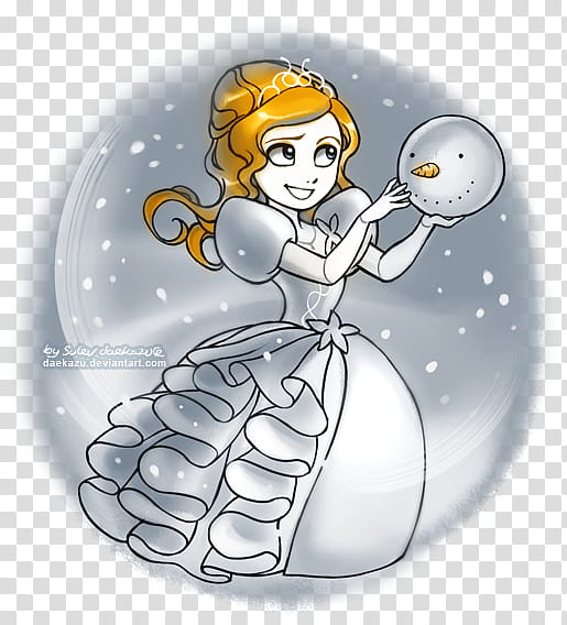 Winter Giselle, woman holding snowman head illustration transparent background PNG clipart