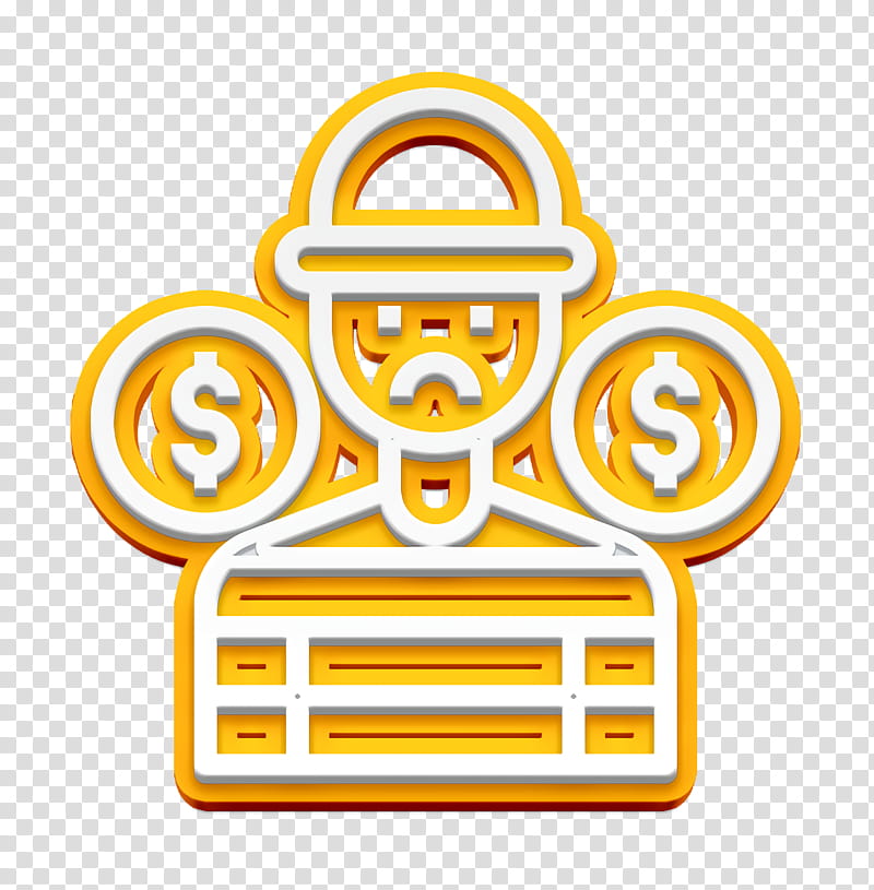 Crime icon Thief icon, Yellow, Line, Symbol transparent background PNG clipart