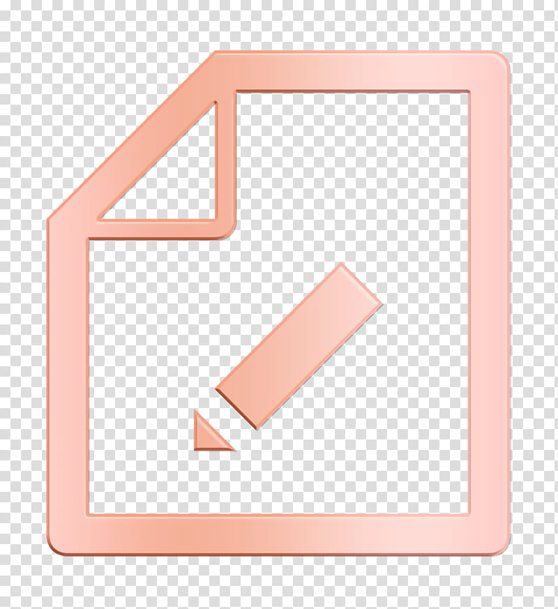 document icon edit file icon file icon, Filetype Icon, Sheet Icon, Pink, Peach, Material Property, Paper, Rectangle transparent background PNG clipart