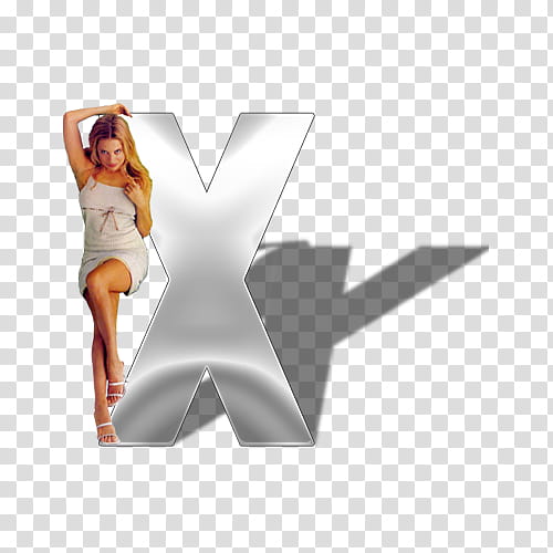 Celebrity Alphabet Psd , woman standing beside letter X stand illustration transparent background PNG clipart