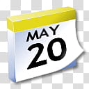 WinXP ICal, white calendar reads at may  transparent background PNG clipart