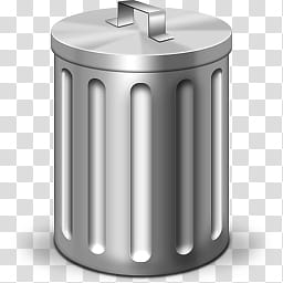 Trash Can Icon, gray trash bin transparent background PNG clipart