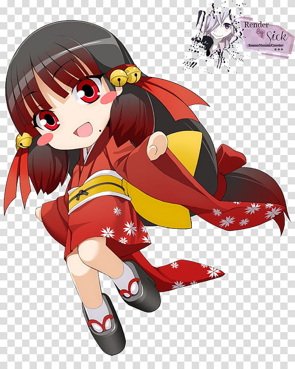 Renders Anime Chibi, girl in red dressed transparent background PNG clipart