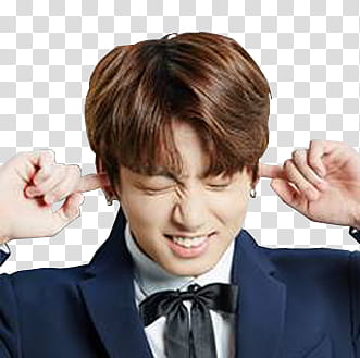 BTS JUNGKOOK, man covering his ears transparent background PNG clipart