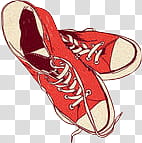 S, pair of red sneakers illustration transparent background PNG clipart