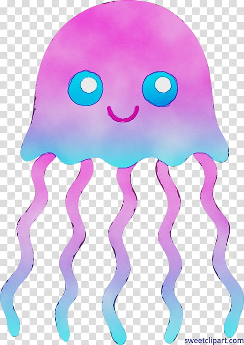 jellyfish marine invertebrates pink octopus cnidaria, Watercolor, Paint, Wet Ink transparent background PNG clipart