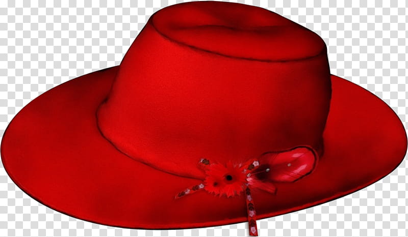 Cowboy hat, Watercolor, Paint, Wet Ink, Clothing, Red, Costume Hat, Costume Accessory transparent background PNG clipart
