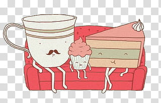 S, tea cup, cupcake, and cake illustration transparent background PNG clipart