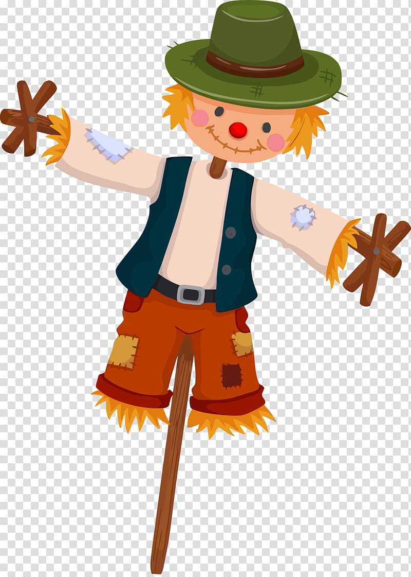 scarecrow thanksgiving autumn, Scarecrow, Cartoon, Costume transparent background PNG clipart