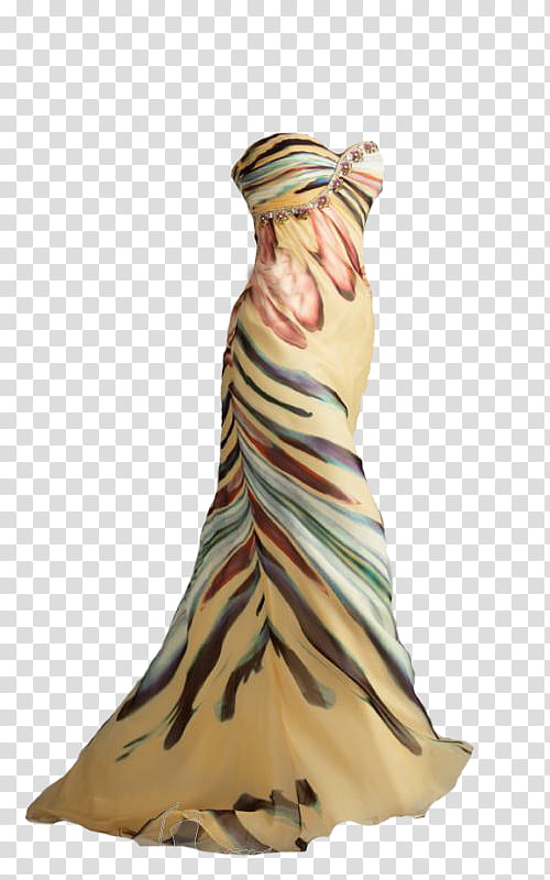Print Dresses Big , brown and multicolored tube dress transparent background PNG clipart
