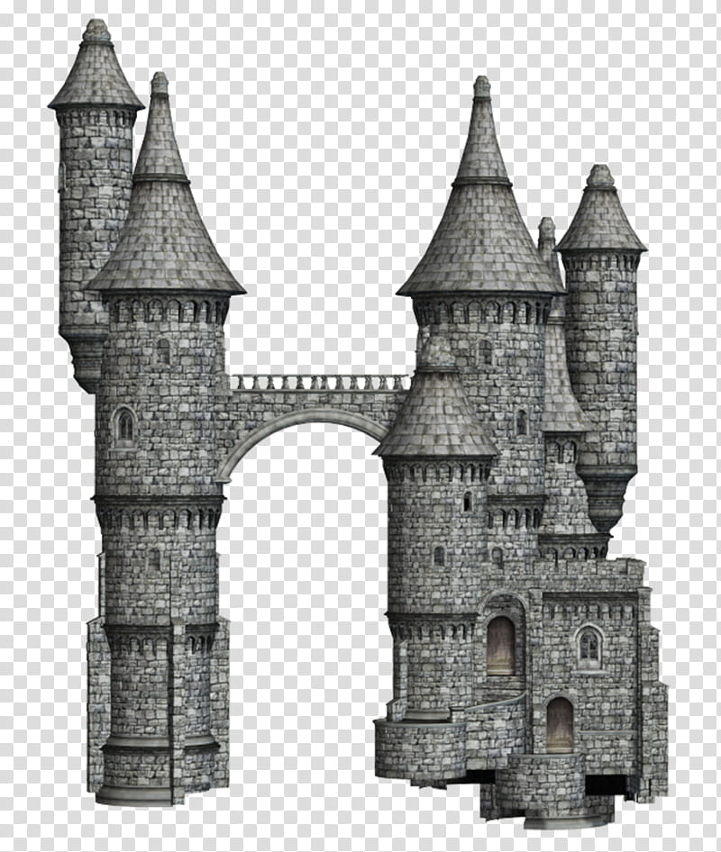 Fantasy Castles  , gray castle with bridge transparent background PNG clipart