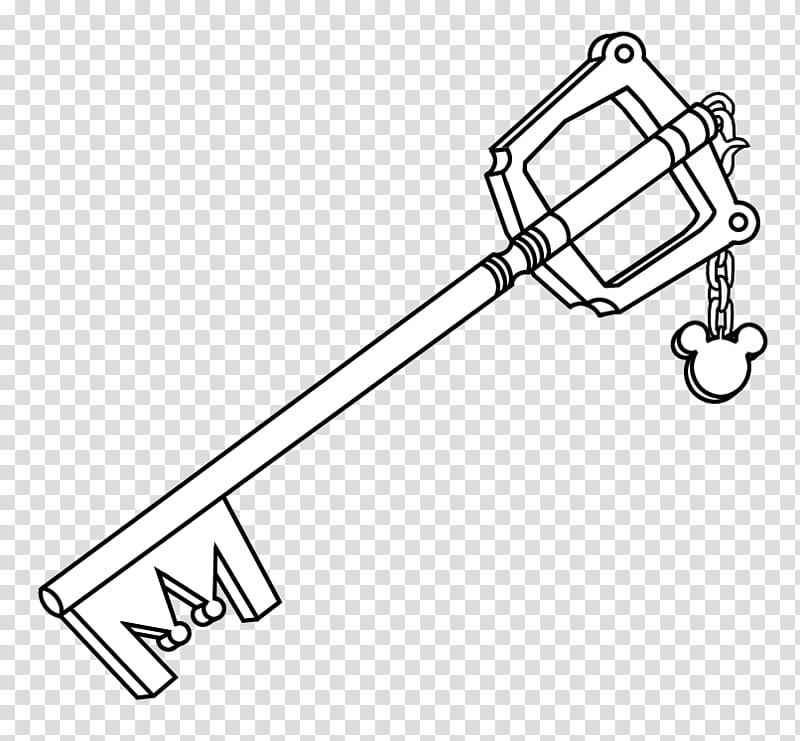 Kingdom Key line art, black key illustration transparent background PNG clipart
