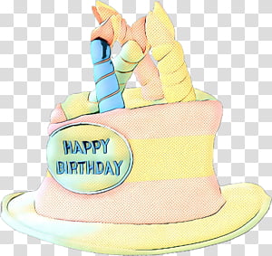 Pink Birthday Cake, Pop Art, Retro, Vintage, Cake Decorating, Torte, Yellow, Birthday
 transparent background PNG clipart thumbnail