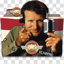 Robin Williams Movie Icon Part , Good Morning Vietnam_x transparent background PNG clipart