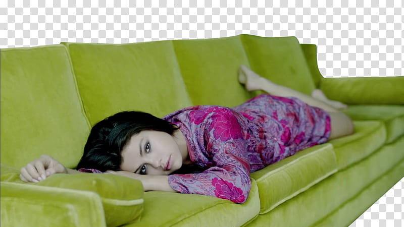 Selena Gomez  Good For You, Selena Gomez on green sofa transparent background PNG clipart