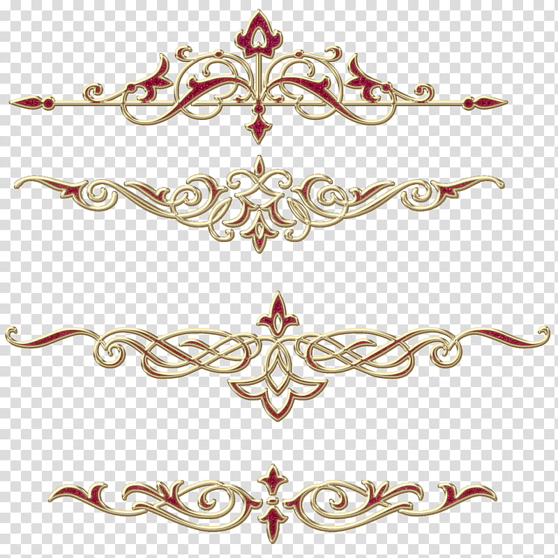 DiZa decorative element, red and beige scroll ornament transparent background PNG clipart