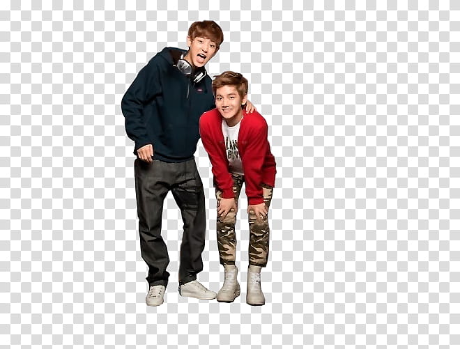 BaekYeol, two men in full-zip jackets transparent background PNG clipart