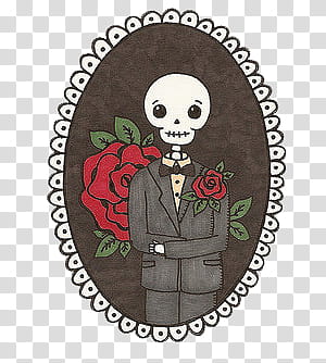 Skelentons Esqueletos s, skeleton man wearing blazer with rose illustration transparent background PNG clipart