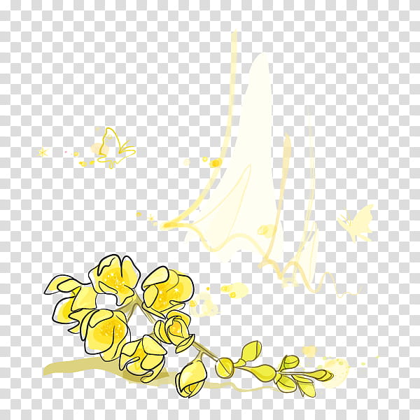 Flower Drawing, Sweet Osmanthus, Animation, Devilwood, Yellow, Plant, Herbaceous Plant transparent background PNG clipart