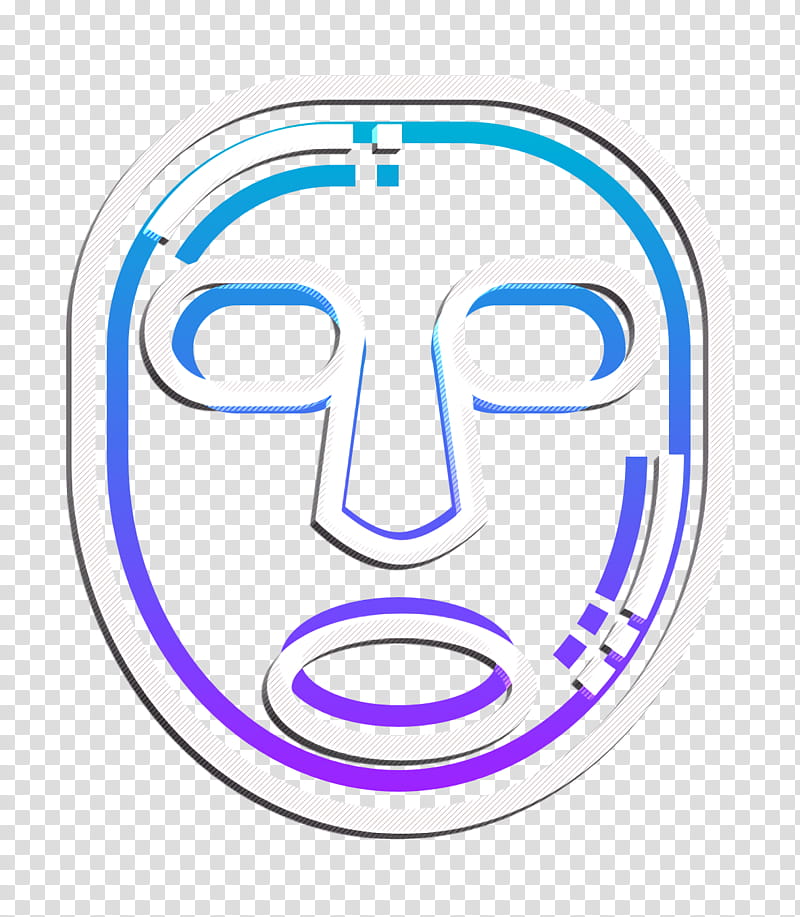 Spa Element icon Facial mask icon Mask icon, Head, Circle, Line, Line Art, Oval, Electric Blue, Symbol transparent background PNG clipart
