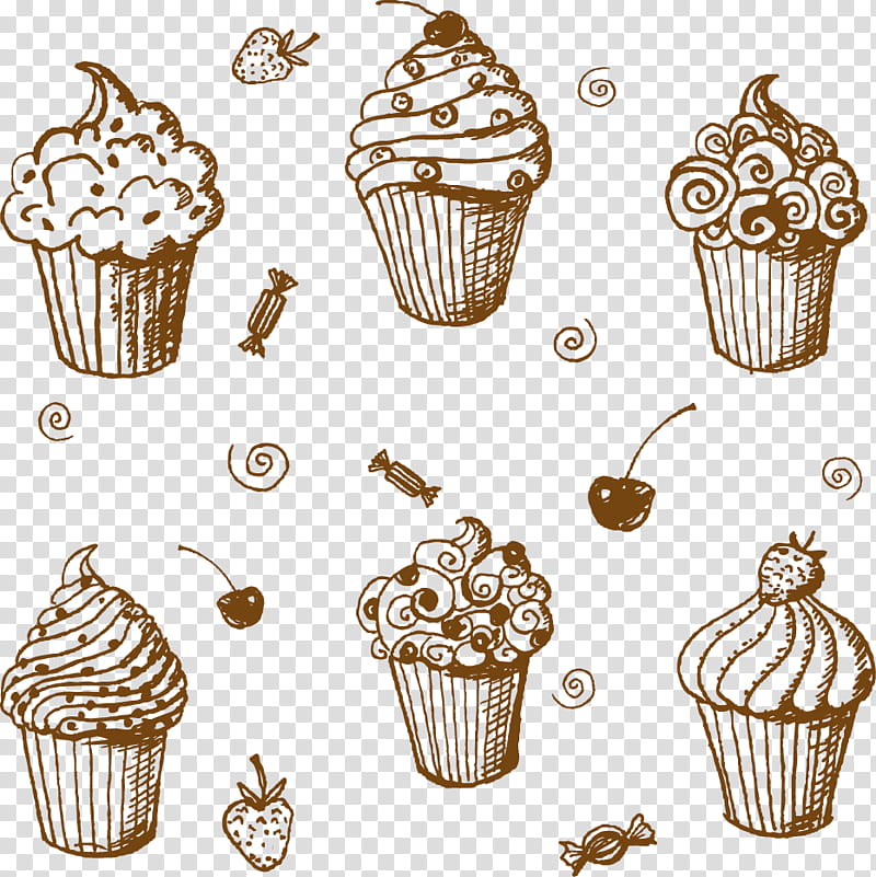Cute, Cupcake, Cute Cupcakes, Drawing, Cake Pop, Baking Cup, Icing, Muffin transparent background PNG clipart