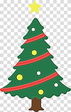 Christmas tree, Watercolor, Paint, Wet Ink, Christmas Decoration, Oregon Pine, Colorado Spruce, Christmas Ornament transparent background PNG clipart thumbnail
