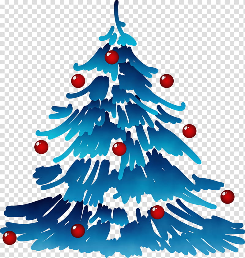 Christmas tree, Watercolor, Paint, Wet Ink, Colorado Spruce, Christmas Decoration, Oregon Pine, Christmas Ornament transparent background PNG clipart