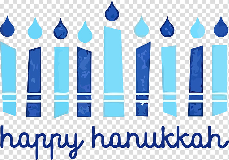Hanukkah Candle Hanukkah Happy Hanukkah, Blue, Text, Line, Azure, Logo transparent background PNG clipart