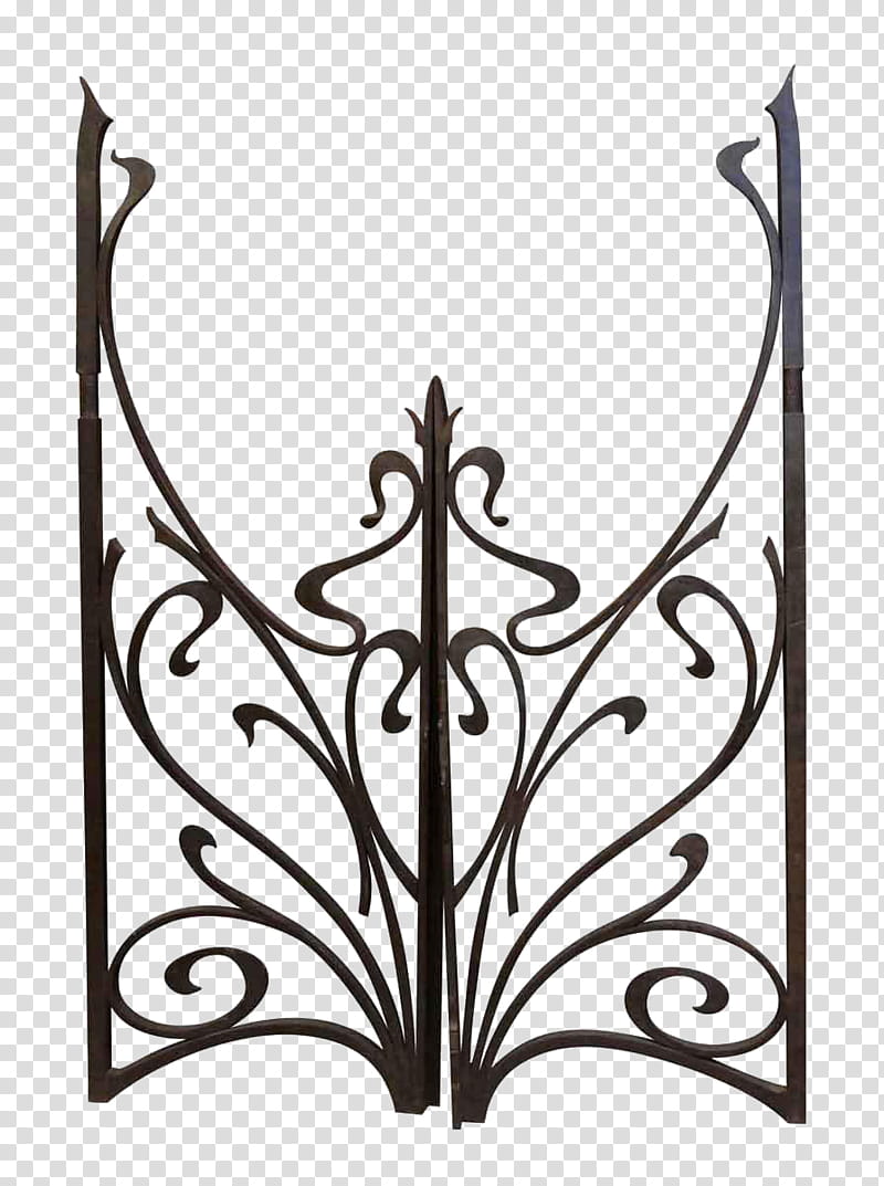 Metal, Wrought Iron, Gate, Art Nouveau, Door, Work Of Art, Cast Iron, Architecture transparent background PNG clipart
